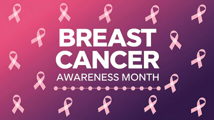 Wall Mural - A banner with text breast cancer awareness month 