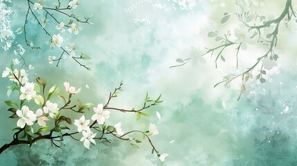 Wall Mural - Light_green_fresh_oil_painting_brush_background