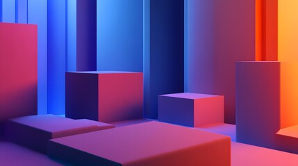 Wall Mural - abstract 3d render, minimalistic background, modern graphic design.