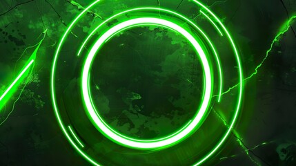 Poster - Green_and_fresh_circular_line_halo_background