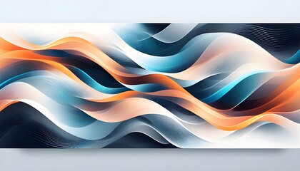 Wall Mural - Ethereal Abstract Waves in Gradient Hues with Smooth Transitions and Double Exposure Motion Effects