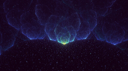 Wall Mural - 3d manual rendering abstract fractal light background. its not ai generatd illustration.