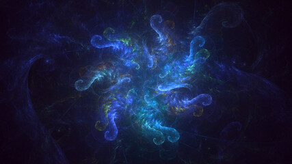 Wall Mural - 3d manual rendering abstract fractal light background. its not ai generatd illustration.