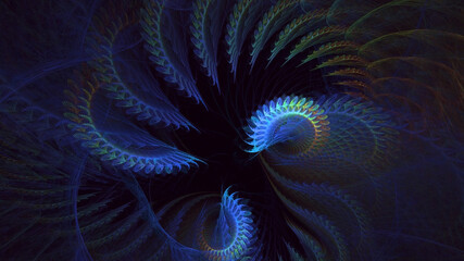 Wall Mural - 3d manual rendering abstract fractal light background. its not ai generatd illustration.