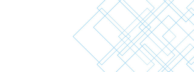 Poster - White minimal blue line design. baseness technology and communication concept Design Decoration. white and Blue geometric banner pattern background.