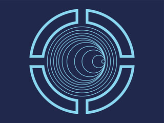 Wall Mural - hollow tunnel circle shape geometry cyberpunk futuristic modern style concept design set element