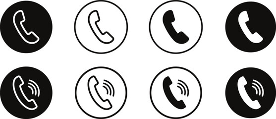 Poster - phone call symbol. black and outline phone call vector illustration.
