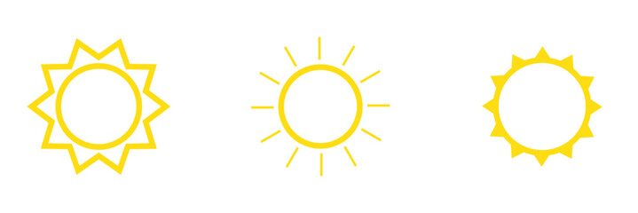 Wall Mural - solar icons. set of sun images on a white background. solar symbols