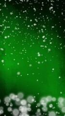 Wall Mural - キラキラとふわふわな雪 アンティークな緑背景 縦 Snowflake Series:Sparkling and fluffy snow antique green background