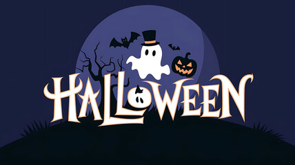 A banner with text halloween, happy halloween banner