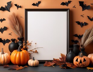 A versatile Halloween-themed image featuring a blank canvas, perfect for adding your own text or design