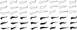 © Haji - Swoosh and swash tails line and flat collection. Swooshes text tail for baseball design. Sports swash underline shapes set in retro style. Swish typography font element for athletics, football
