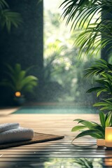 Canvas Print - Tranquil spa environment with copy space for advertisements.