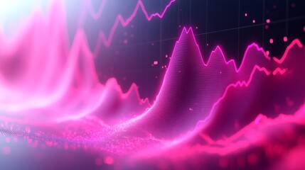 Wall Mural - futuristic pink and purple digital wave pattern, abstract technology concept