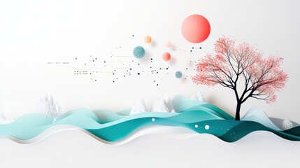 Wall Mural - An illustration depicting a scientific model, with annotations explaining its key features and assumptions.