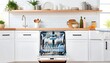 © 钱 张 - Modern Homemaker Effortlessly Performs Housework in a Clean Kitchen with Smart Dishwasher