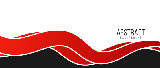Wall Mural - abstract red waves are flowing on black and white background