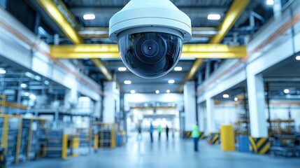 Surveillance camera in a modern industrial environment