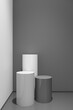 © asesidea - 3d render of minimal design podium product mock up in graycolor background. Set 7