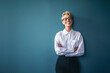 © Jacob Lund - Success in corporate finance: Business woman smiling happily in an office