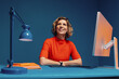 © Jacob Lund - Confident mature manager in a vibrant color blocking office shot