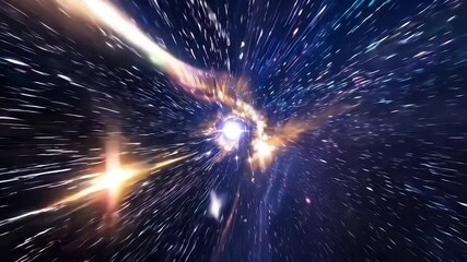 Wall Mural - Star clusters and galactic formations in infinite space