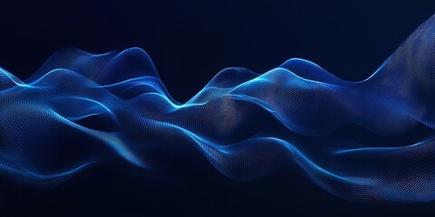 Wall Mural - Abstract blue background with flowing lines for futuristic concept