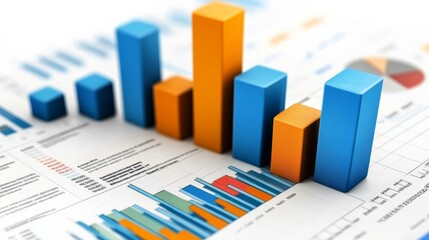 3D Bar Graph on Financial Report.