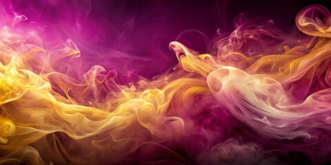 Wall Mural - Golden and Crimson Smoke Swirls, Ethereal and Abstract