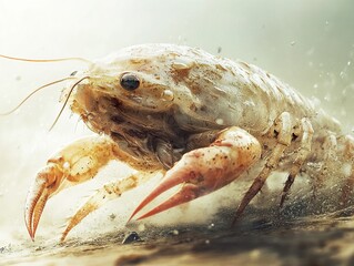 Wall Mural - Close-Up of a Crab with Detailed Texture