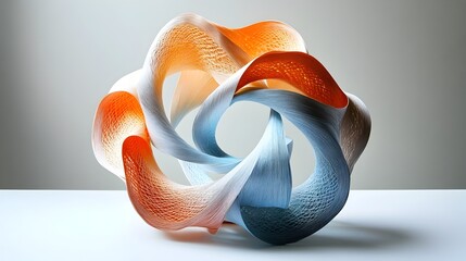 Fototapete - Captivating spiral glass sculpture with flowing,organic forms and vibrant,translucent colors,creating a mesmerizing visual effect and showcasing the and elegance of modern abstract design.