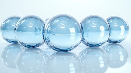 Sticker - Five Blue Spheres with Reflections