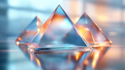 Wall Mural - Glass Pyramids with Reflections