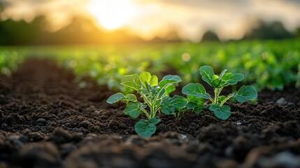 Poster - Young Sprouts Growing in Field