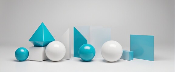 Wall Mural - set of geometric objects, wall paper design, illustration