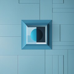 Wall Mural - blue geometric composition, illustration