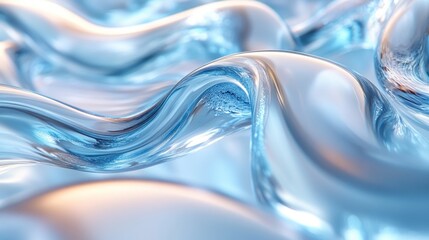 Wall Mural - Abstract Blue Liquid Waves