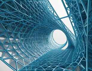 Wall Mural - abstract blue structure, illustration, wall paper design