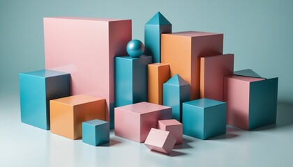 Wall Mural - set of geometric compositions, illustration