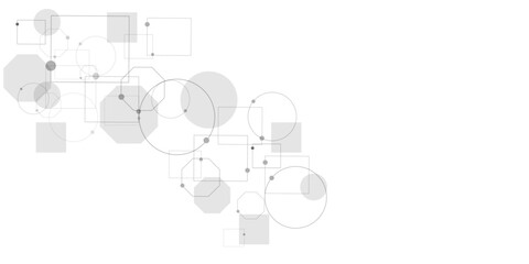 Leinwandbilder - Gray and white background, technology background design and communication connection.