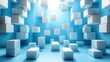 © Alienmarsh - Abstract 3D Cubes in Blue Room
