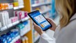 © Sumet - A pharmacist using a tablet to check medication information in a pharmacy setting, showcasing modern healthcare technology.