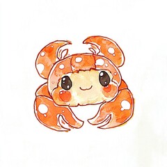 Poster - Cute Cartoon Crab Illustration