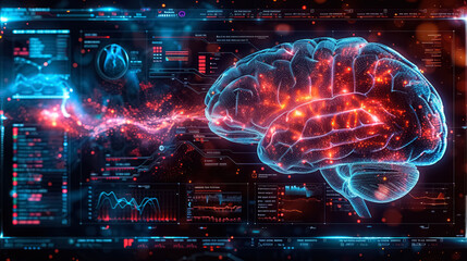 futuristic medical research of brain neural nerve system