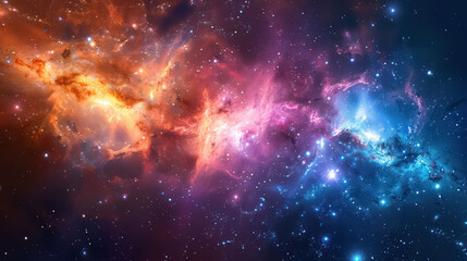 Wall Mural - space background with stardust and shining stars. realistic cosmos and color nebula. colorful galaxy