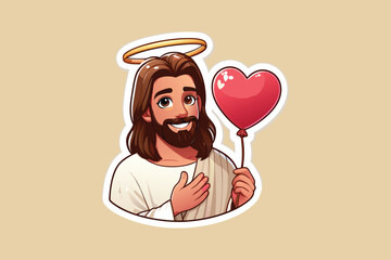 Jesus Sticker vector illustration