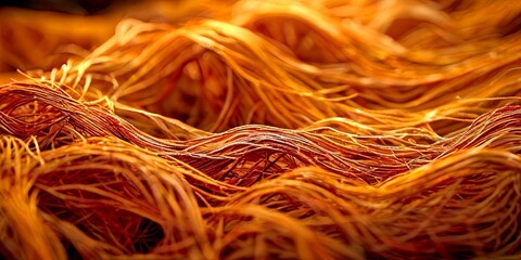 Poster - The image is of a long, tangled piece of string with a reddish-orange hue
