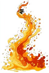 Poster - Abstract Woman Rising From Flames