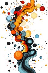 Poster - Abstract Swirls and Dots in Vibrant Colors