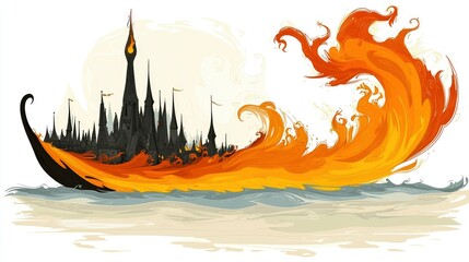 Sticker - Cityscape on Fire